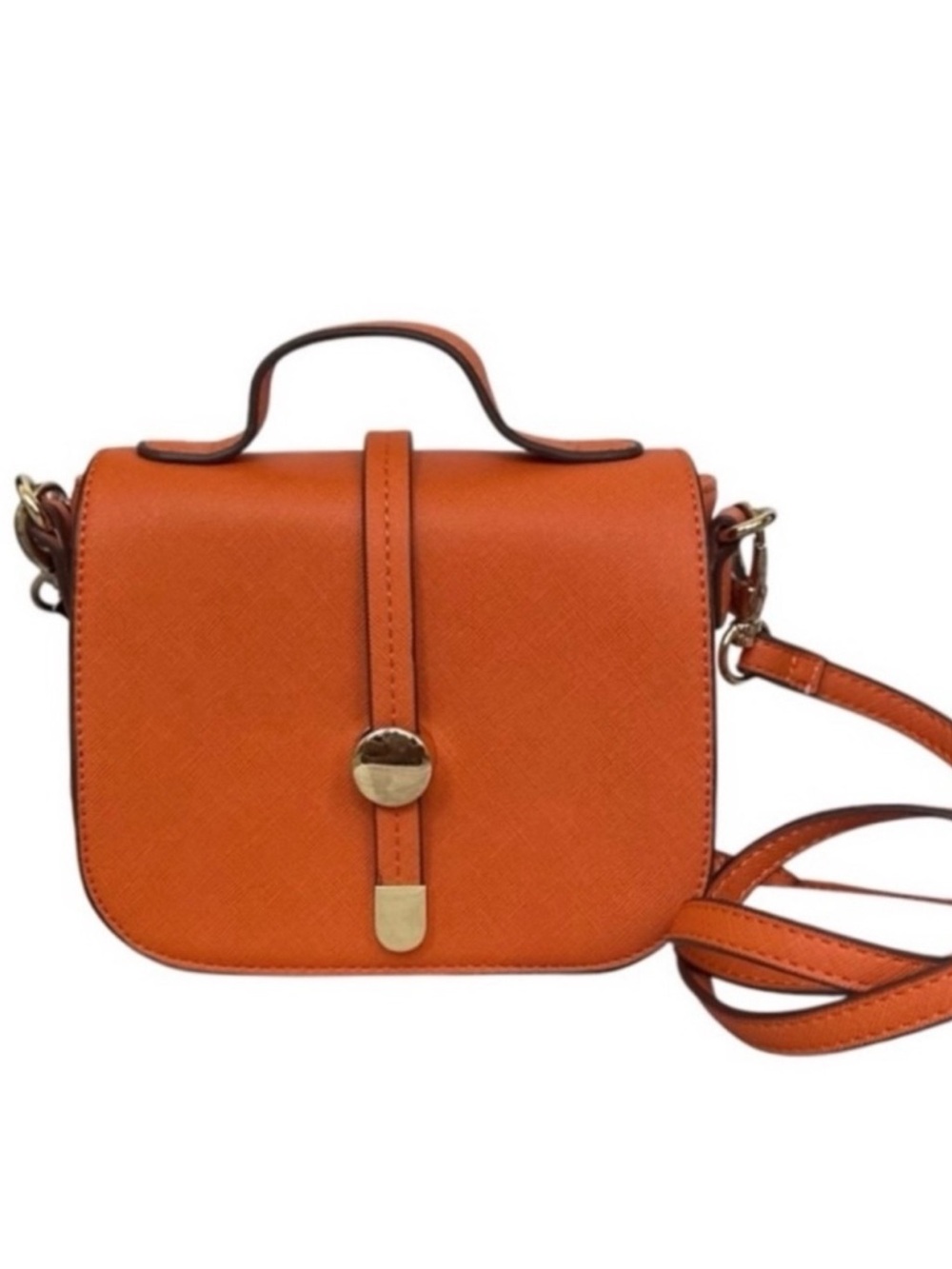 Sondra Roberts Orange Top Handle Crossbody Bag